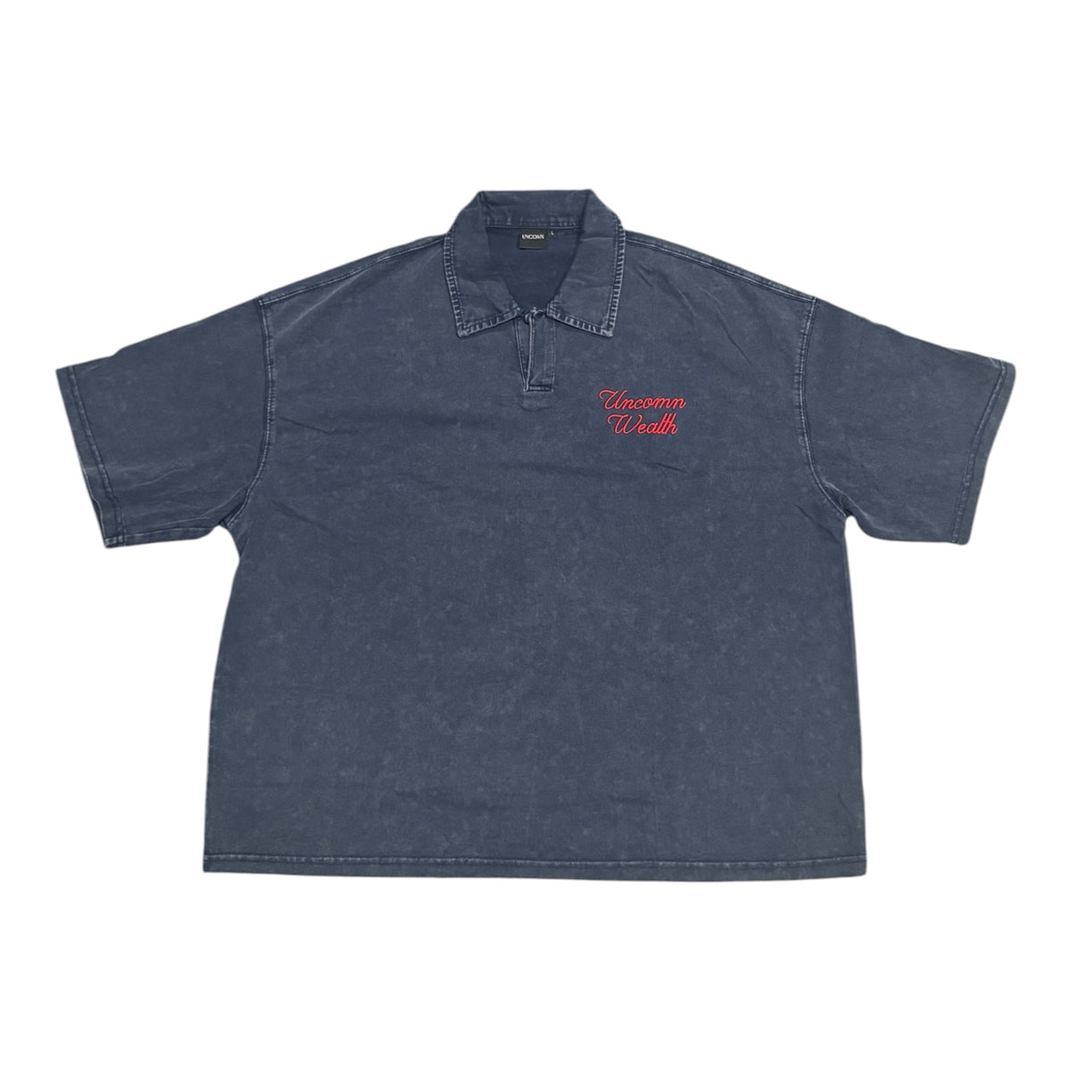 Uncomn  Wealth Polo washed navy/red