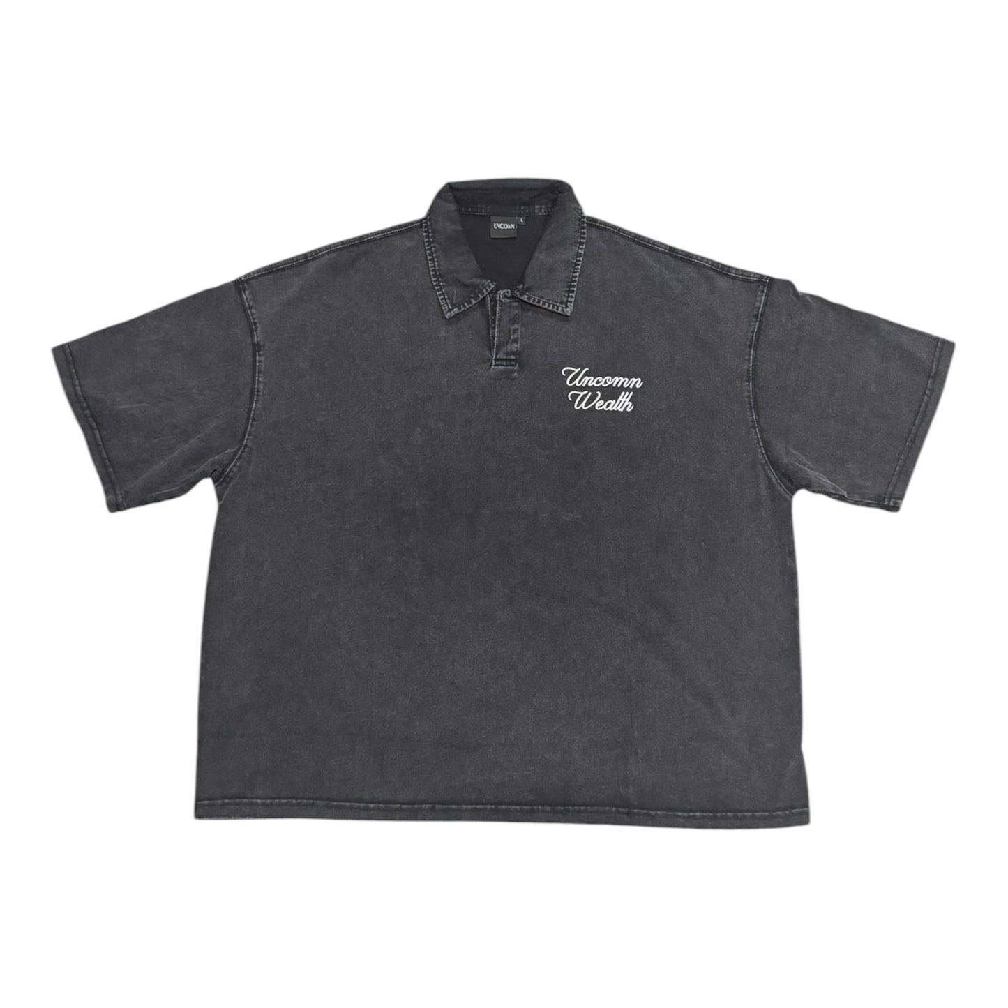 Uncomn  Wealth Polo washed black/white